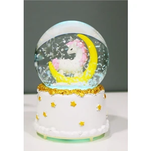 Star Global Little Star Unicorn Ay Kar Küresi Orta Boy Işıklı Müzikli 12CM