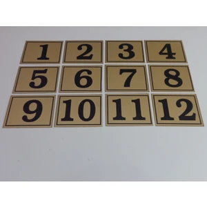 6x8 cm Yapışkanlı No 1'den  12'e  Raf, Posta Kutusu, Dolap, Ayakkabılık, Kapı Numarası