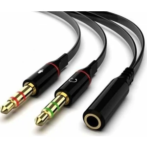Sk-04 3.5 mm Mikrofon ve Kulaklık Ayırıcı Birleştirici Aux Splitter Ses KABLOSU-20CM (2 ADET)