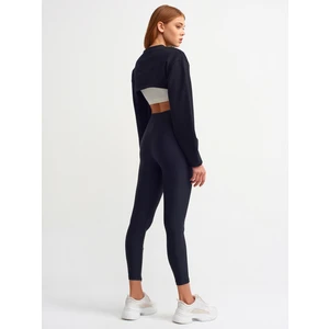 7934 Fermuar Detaylı Tayt-Siyah