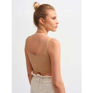 3540 Askılı Crop Top-Camel