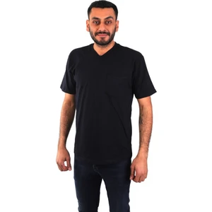 Eser - V Yaka Kısa Kol Iş Tişörtü - Cepli - Regular Fit - Lacivert