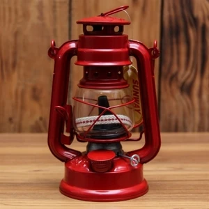 Gemici Feneri Gaz Lambası Orta Boy 24 cm Kırmızı  Dekoratif