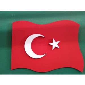Türk Bayrağı Köpük Dekor Strafor Motif Boyalı