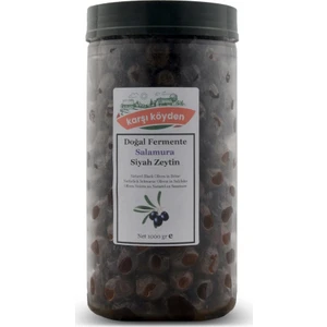 Karşı Köyden Doğal Fermente Salamura Siyah Zeytin (1000   gr - Pet Kavanoz)
