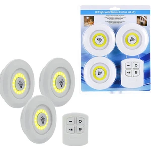 3'lü Uzaktan Kumandalı Yapışkanlı Kablosuz LED Spot Lamb  A19