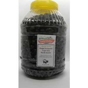 Karşı Köyden    grurme Serisi Doğal Fermente Yağlı Sele Siyah Zeytin (3500   gr - Pet Kavanoz)