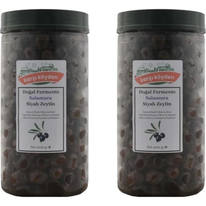 Karşı Köyden Doğal Fermente Salamura Siyah Zeytin (2 Adet x 1000   gr )
