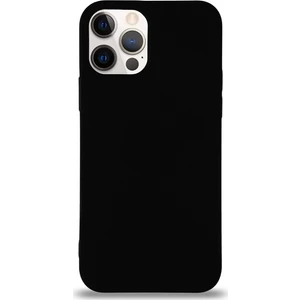 Case World Apple iPhone 12 Pro Kılıf Altı Kapalı Içi Kadife Lansman Silikon Arka Kapak - Siyah