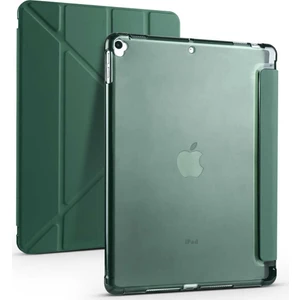 Teknetstore Apple iPad Uyumlu 10.2" 8. Nesil Kılıf Kalemlikli Premium Standlı Katlanabilir Kılıf Trifolding Kalem Bölmeli Yumuşak Lux Kapak