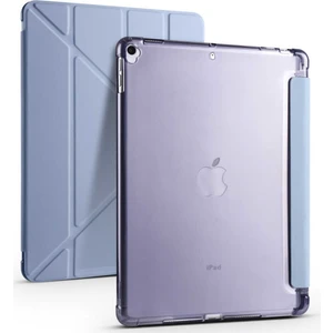 Teknetstore Apple iPad Uyumlu 10.2" 8. Nesil Kılıf Kalemlikli Premium Standlı Katlanabilir Kılıf Trifolding Kalem Bölmeli Yumuşak Lux Kapak
