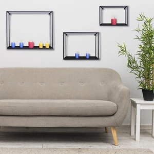 Wess Dizayn Metal Duvar Rafı Dekoratif 3 ‘lü Set Wd-11