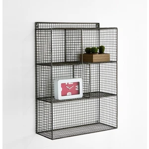 Wess Dizayn Metal Duvar Rafı Dekoratif 5 Gözlü Kafes Telli Kitaplık WD-207