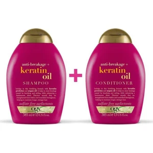 Kırılma Karşıtı Keratin Oil Şampuan 385 ml + Ogx Kırılma Karşıtı Keratin Oil Bakım Kremi 385 ml