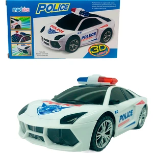 Pilli Işıklı Sesli Polis Arabası 3D Işıklı