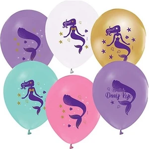 Deniz Kızı Baskılı Balon 10 Adet