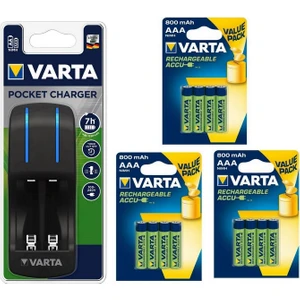 Pocket 4lü Şarj Cihazı + 12*800 Mah Aaa Şarj Edilebilir Pil