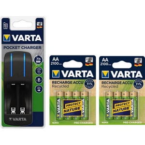 Pocket 4lü Şarj Cihazı + 8*2100 Mah Aa Şarj Edilebilir Pil
