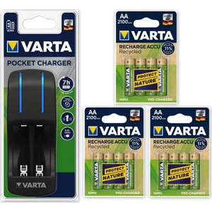 Pocket 4lü Şarj Cihazı + 12*2100 Mah Aa Şarj Edilebilir Pil