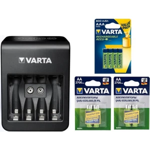 LCD Plug Şarj Cihazı + 4*2700 Mah Aa  + 4*800 Mah Aaa Şarjlı Pil