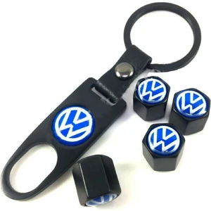Volkswagen Metal Anahtarlık ve Sibop Kapak Seti 1.kalite Mavi Logo