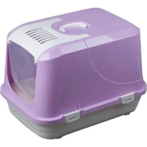 Gnd Büyük Boy Kapalı Kedi Tuvaleti Lila 50CM Yükseklik 56CM Uzunluk 40CM En