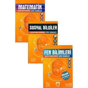 Mozaik Yayınları 6. Sınıf Matematik + Sosyal Bilgiler+ Fen Bi'Li mler Soru Bankası Seti 2021