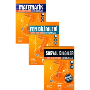 Mozaik Yayınları 7. Sınıf Matematik + Fen Bilimleri + Sosyal Bilgiler Soru Bankası Seti 2021