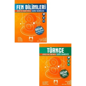 Mozaik Yayınları 8.Sınıf Fen Bilimleri Soru Bankası + 8.Sınıf Türkçe Soru Bankası