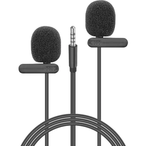 SN-M60 Siyah 2 Mikrofonlu Akıllı Telefon ve Youtuber Yaka Mikrofonu