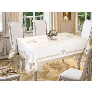 Çeyiz Diyarı Lale Baskılı Dikdörtgen Masa Örtüsü Gold