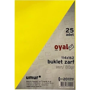 Buklet Zarf Sarı 80 gr Silikonlu 11 4 x 16 2