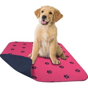 5 Katlı Bordo Pati Baskılı Yıkanabilir ve Emici Köpek Çiş Pedi 75 x 85 cm Bordo Pati Baskılı