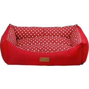 Tarte Puantiyeli Köpek Yatagi 70X95X22CM (Kirmizi) [xl]