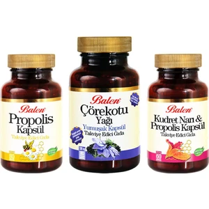 Cörekotu Yağı Kapsül+Propolis Kapsül+Kudret Narı Kapsül