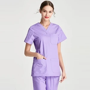 Lila Bayan Hastane Doktor Hemşire Nöbet Cerrahi Tek Üst Forma