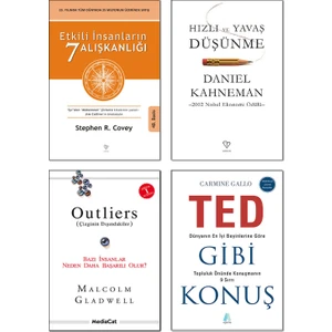 Etkili İnsanların 7 Alışkanlığı - Hızlı ve Yavaş Düşünme - Outliers: Çizginin Dışındakiler - Ted Gibi Konuş - 4 Kitap
