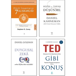 Etkili İnsanların 7 Alışkanlığı - Hızlı ve Yavaş Düşünme - Duygusal Zeka Neden Iq'dan Daha Önemlidir? - Ted Gibi Konuş - 4 Kitap