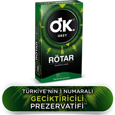 OKEY Rötar Geciktirici ve Kayganlaştırıcılı Prezervatif 10'lu – Şeffaf, Elektronik Testli, Cilde