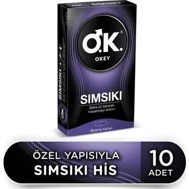 Okey Sımsıkı Prezervatif 10'lu Ekstra Dar Kayganlaştırıcılı Maksimum His ve Güvenli