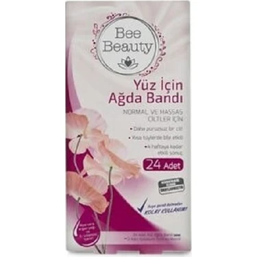 Bee Beauty Yüz İçin Ağda Bandı 24 Adet Normal Ciltler için Hızlı ve Etkili