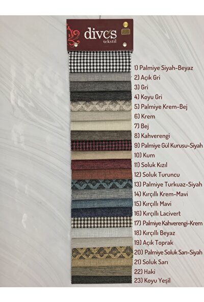 Dives Tekstil Begonvil Keten Serisi Premium 1. Kalite Döşemelik Kumaş 10