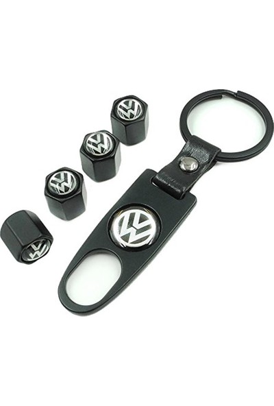 Araba Alışveriş Volkswagen Oto Aksesuar Metal Sibop Kapağı ve Anahtarlık Seti