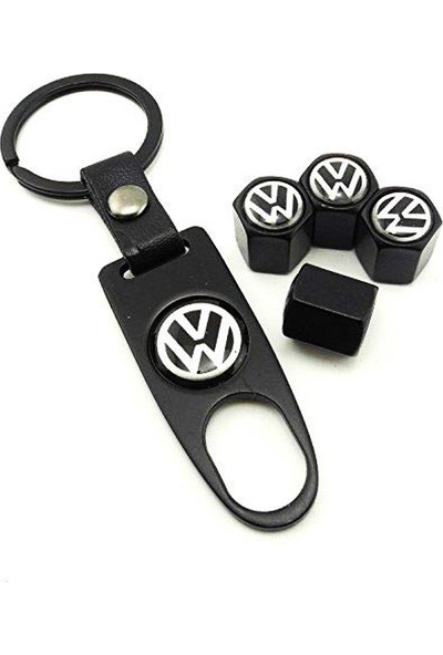 Araba Alışveriş Volkswagen Oto Aksesuar Metal Sibop Kapağı ve Anahtarlık Seti
