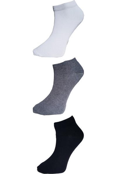 Mudanis Izlen Siyah Gri ve Beyaz Kadın Bilek Çorap 9 Çift