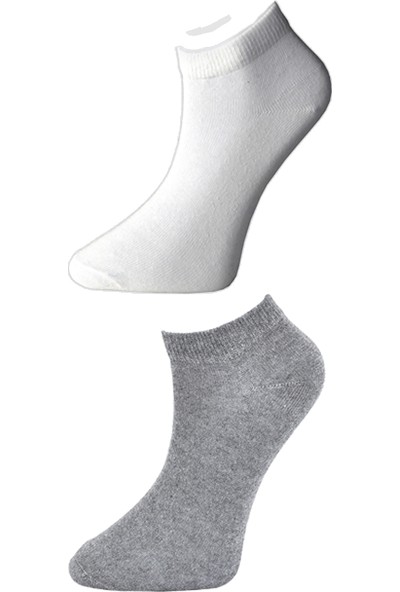 Mudanis Gri ve Beyaz Kadın Bilek Çorap 9 Çift