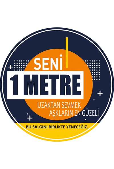 Buriş 1 Metre Sosyal Mesafe Zemin Sticker 20X20