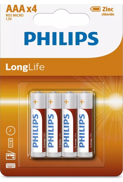 Philips İnce Kalem Pil 4'lü