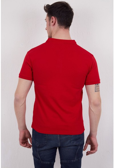 Vo&da Armalı Polo Yaka T-Shirt Kırmızı