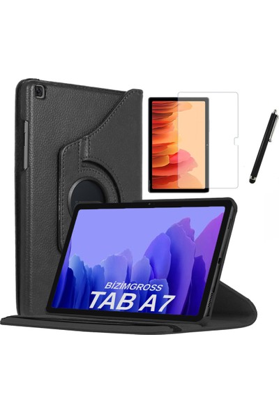 BizimGross Samsung Galaxy Tab A7 Sm T500 T505 T507 Dönebilen Tablet Kılıfı + Ekran Koruyucu + Kalem 10.4 Inç